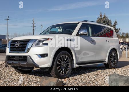 Lafayette - Circa décembre 2021: Nissan Armada SUV exposition.Nissan fait partie de l'Alliance Renault Nissan. Banque D'Images