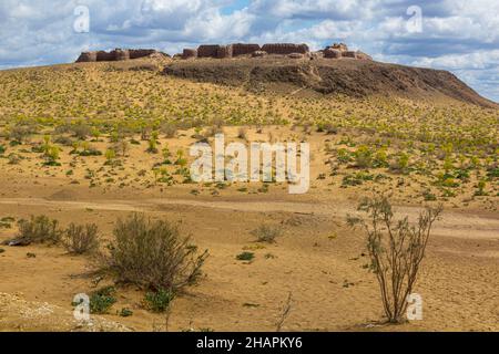 Forteresse Ayaz Qala dans le désert de Kyzylkum, Ouzbékistan Banque D'Images