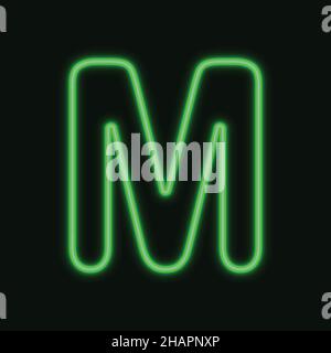 Lettre M de néon isolée .Nuit Show Alphabet. Illustration vectorielle. eps 10 Illustration de Vecteur