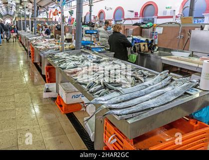 La zone du marché aux poissons à Loule, Portugal Banque D'Images