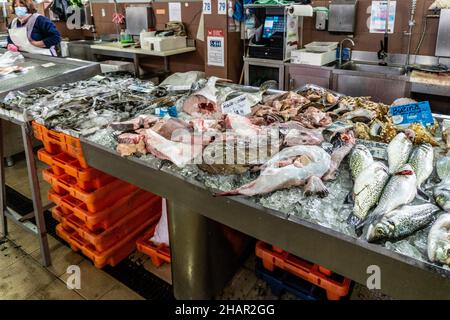 La zone du marché aux poissons à Loule, Portugal Banque D'Images