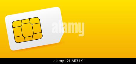 Carte SIM mobile.Illustration vectorielle isolée sur fond jaune Illustration de Vecteur