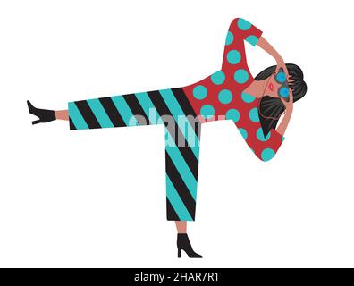 Cool femme avec des jumelles.Illustration vectorielle.EPS10. Illustration de Vecteur