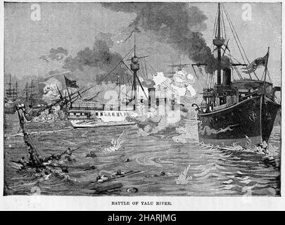 La bataille du fleuve Yalu, le plus grand engagement naval de la première guerre sino-japonaise, le 17 septembre 1894 Banque D'Images