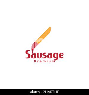 Sauce saucisse frites symbole du logo de la nourriture icône vecteur graphique design illustration idée créative Illustration de Vecteur