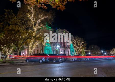 Image nocturne de la place Georgetown décorée avec des Skies claires Banque D'Images