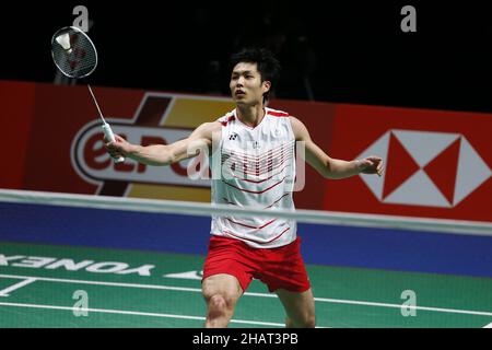 Huelva, Espagne.14th décembre 2021.Chou Tien Chen (TPE) Badminton : Chou Tien Chen de Taiwan pendant les Mens Singles 2nd round match contre lu Guang zu de Chine sur le BWF 'TotalEnergies BWF World Championships 2021' au Palacio de Los Deportes Carolina Marin à Huelva, Espagne .Crédit: Mutsu Kawamori/AFLO/Alay Live News Banque D'Images