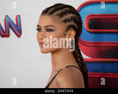 13 décembre 2021, Westwood, Californie, États-Unis : Zendaya assiste à Sony Pictures « Spider-Man: No Way Home », première de Los Angeles.(Credit image: © Billy Bennight/ZUMA Press Wire) Banque D'Images