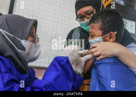 Vaccination Covid pour les étudiants et les enfants de la rue âgés de 6 à 11 ans Banque D'Images