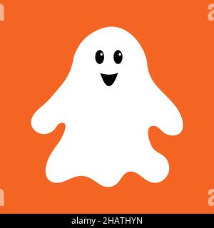 Joli fantôme de dessin animé.Illustration vectorielle.Halloween. Illustration de Vecteur