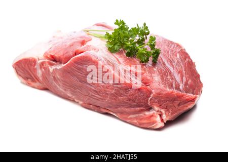 steak, steak de viande, cru, steak de boeuf, frais,sanglant, basilic, épais, viande, boeuf,un, rôti, arrière-plan, isolé, bon,nutrition, persil, rose, rouge, wh Banque D'Images