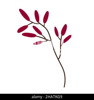 Doodle Red Line art barberry pour tissus, textiles et linge Banque D'Images