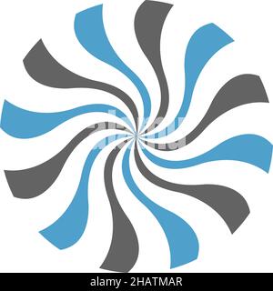 Couleur du logo Swirl.Formes en spirale bleu et gris Illustration de Vecteur