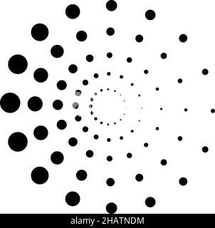 Cercles demi-ton.Logo en pointillés.Signe de point dégradé Illustration de Vecteur
