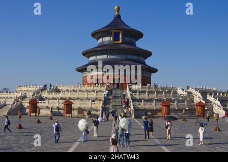 Salle de prière pour les bonnes récoltes, Temple du ciel Beijing septembre 2021 Banque D'Images