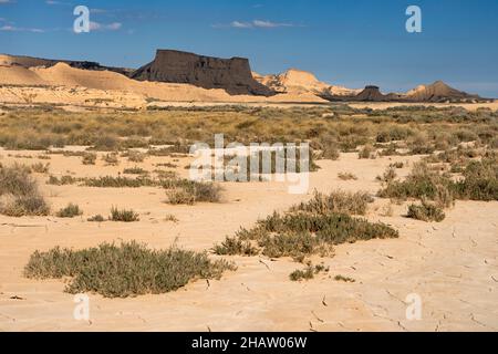 Formations rocheuses dans la région désertique de Las Bardenas Reales à Navarre, Espagne Banque D'Images