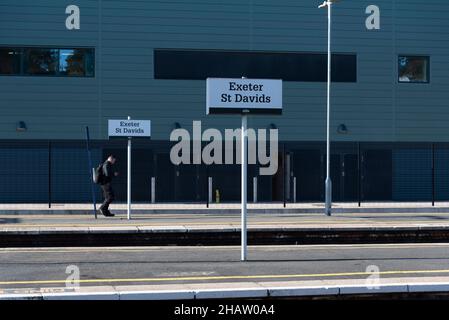 Exeter, Devon, Angleterre, Royaume-Uni.2021. La gare de Exeter St Davids se trouve sur les quais de la grande région de l'Ouest, dans le pays de l'Ouest, au Royaume-Uni. Banque D'Images