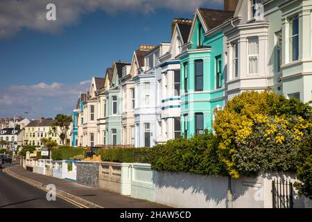 Royaume-Uni Irlande du Nord, Co Down, Bangor, Seacliff Road, maisons en bord de mer Banque D'Images