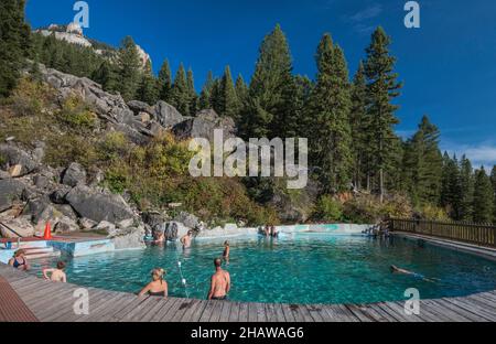 Piscine à Granite Hot Springs, zone de gros Ventre Range, forêt nationale de Bridger Teton, Wyoming, États-Unis Banque D'Images