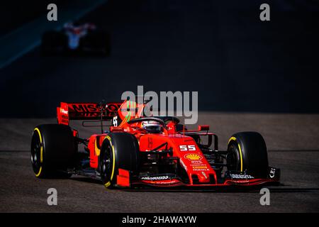 55 SAINZ Carlos (spa), Scuderia Ferrari, action lors des 2021 essais post-saison du 14 au 15 décembre 2021 sur le circuit Yas Marina, à Yas Island, Abu Dhabi - photo: Antonin Vincent/DPPI/LiveMedia Banque D'Images