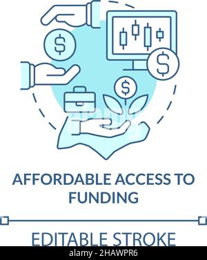 Accès abordable au financement turquoise concept icône Illustration de Vecteur