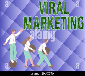 Affichage conceptuel Marketing viral.Concept sens par lequel le consommateur encourage le partage d'informations via Internet Illustration du Groupe apportant leur Banque D'Images