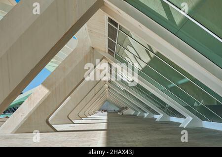 Ville des Arts et des Sciences. Principe Felipe Science Museum, Ciudad de las Artes y las Ciencias, Valence, Espagne, Europe Banque D'Images