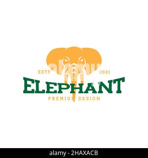 face colorée éléphant vintage logo symbole icône vecteur graphique design illustration idée créative Illustration de Vecteur