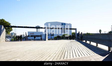 Jardins de Moll de la Fusta à Barcelone, Catalogne, Espagne, Europe Banque D'Images