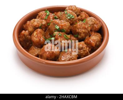 albondicas, petits boulettes de viande espagnoles, plat de tapas traditionnel Banque D'Images