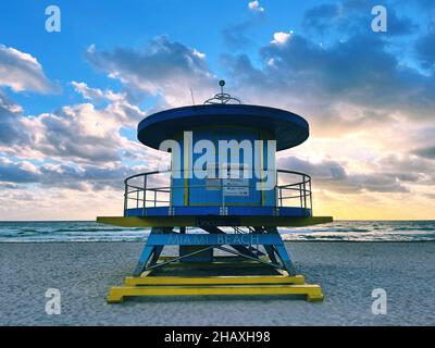 Lincoln Road Tour Lifeguard sur Miami Beach, Miami, Floride, États-Unis Banque D'Images