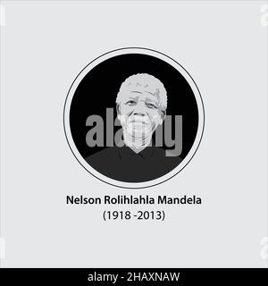 Nelson Mandela était un révolutionnaire sud-africain anti-apartheid, un leader politique et philanthrope, ancien Président de l'Afrique du Sud. Illustration de Vecteur