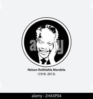 Nelson Mandela a été un révolutionnaire sud-africain anti-apartheid, un leader politique et philanthrope, président de l'Afrique du Sud de 1994 à 1999. Illustration de Vecteur