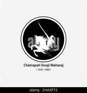 Chatrapati Sivaji Maharaj. Un combattant contre les Moguls, image vectorielle de sivaji. Illustration de Vecteur