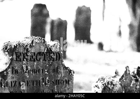 HALIFAX, CANADA - le 07 octobre 2021 : l'ancien cimetière est situé dans un cimetière du centre-ville, à Halifax, au Canada Banque D'Images