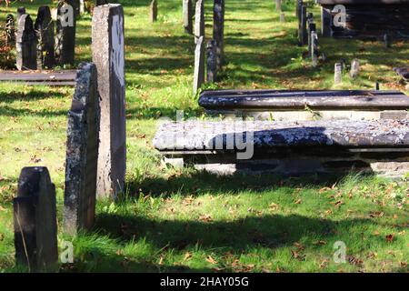 HALIFAX, CANADA - le 07 octobre 2021 : l'ancien cimetière est situé dans un cimetière du centre-ville, à Halifax, au Canada Banque D'Images