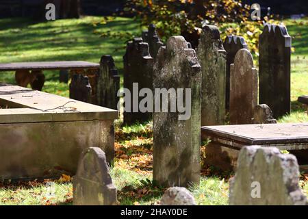 HALIFAX, CANADA - le 07 octobre 2021 : l'ancien cimetière est situé dans un cimetière du centre-ville, à Halifax, au Canada Banque D'Images