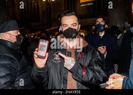 Milan, Italie.15th décembre 2021.Salmo durante Premiere del film Diabolik, News in Milano, Italia, 15 dicembre 2021 Credit: Independent photo Agency/Alay Live News Banque D'Images