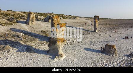 Rauks sur l'île de Faaroe Suède Banque D'Images