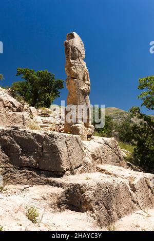 Arsameia(Nymphaios), stèle de Dieu Mithras relief, ancienne ville du Royaume de Commagène, Kahta, province d'Adıyaman, Turquie, Asie Banque D'Images