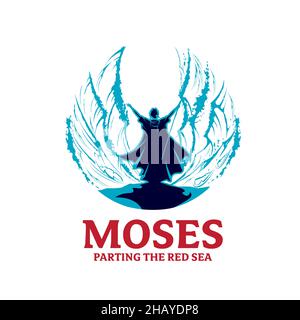 Moses Parting l'illustration vectorielle de la mer rouge pour l'affiche, le graphique de t-shirt, le logo ou tout autre but Illustration de Vecteur