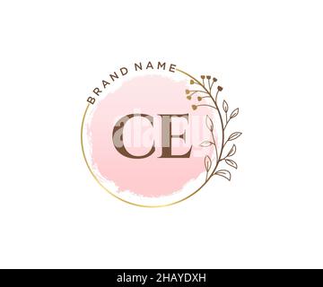 Logo ce féminin.Utilisable pour les logos nature, salon, Spa, cosmétique et Beauté.Elément de modèle de logo Flat Vector. Illustration de Vecteur