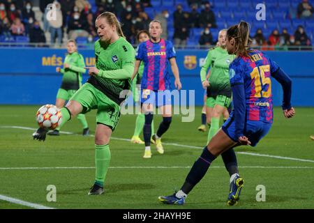 15th décembre 2021 ; Stade Johan Cruyff, Barcelone, Espagne : champions de football féminin, FC Barcelone versus HB Koge : Faerge Banque D'Images