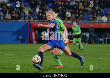 15th décembre 2021 ; Stade Johan Cruyff, Barcelone, Espagne : Champions de la ligue de football féminin, FC Barcelone versus HB Koge : Rolfo Banque D'Images