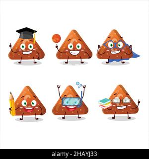 Élève d'école de bonbon orange C personnage de dessin animé avec diverses expressions.Illustration vectorielle Illustration de Vecteur