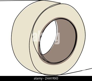 Tracé d'une ligne continue avec du ruban adhésif. Illustration de Vecteur