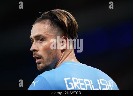 Photo du dossier datée du 15-09-2021 de Jack Grealish de Manchester City.L'été a vu City briser le record britannique de transfert pour signer Jack Grealish de Aston Villa pour £100million mais leurs tentatives de faire levier Kane hors de Tottenham s'est avérée infructueuse.Date d'émission : jeudi 16 décembre 2021. Banque D'Images