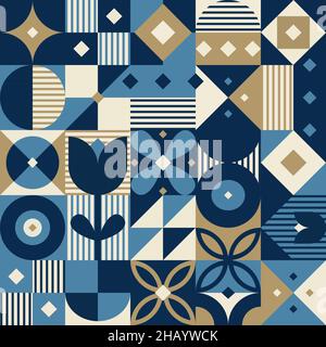 Motif sans couture Neo Geometric dans des couleurs élégantes.Design moderne et abstrait Banque D'Images