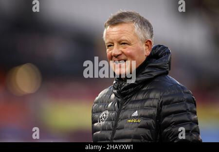 Photo du dossier en date du 15-02-2021 de Chris Wilder, directeur de Sheffield United.Sheffield United a annoncé le départ du directeur Chris Wilder par consentement mutuel et a été remplacé par le patron des moins de 23s ans Paul Heckingbottom jusqu'à la fin de la saison.Date d'émission : jeudi 16 décembre 2021. Banque D'Images