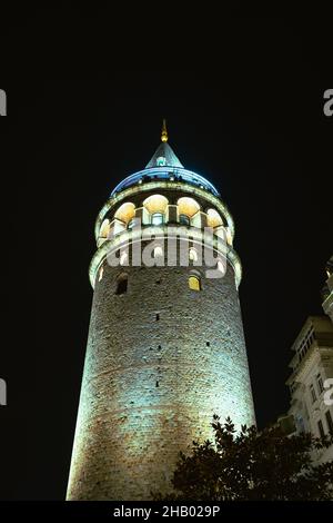 Tour de Galata.Tour de Galata à Istanbul la nuit.Monuments d'Istanbul Banque D'Images